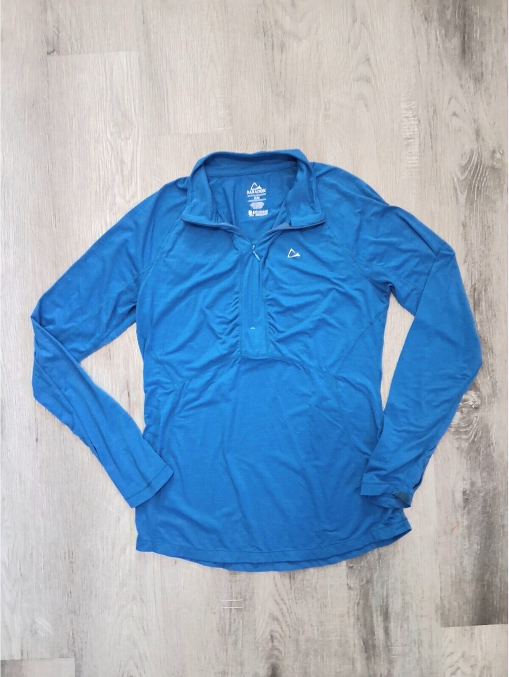 Paradox Woman's Medium 1/4 Zip Blue Pullover Athletic Shirt With Thumbholes